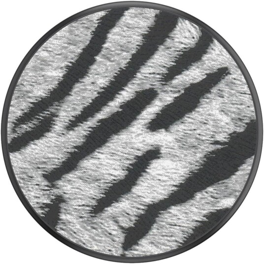 Popsockets Vegan Leather Zebra Avtagbart Grip Med Stativfunksjon Premium