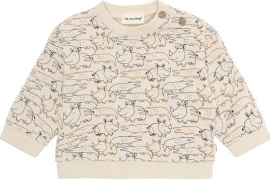 Minymo Collegegenser   White Swan m. Ville dyr   Minymo   62   Collegegenser Beige Hvit