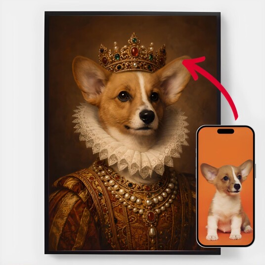 Namly Design Personalisert Plakat Rubin & Gull Kjæledyr Prinsesse AI Plakat POSTERAREEMD