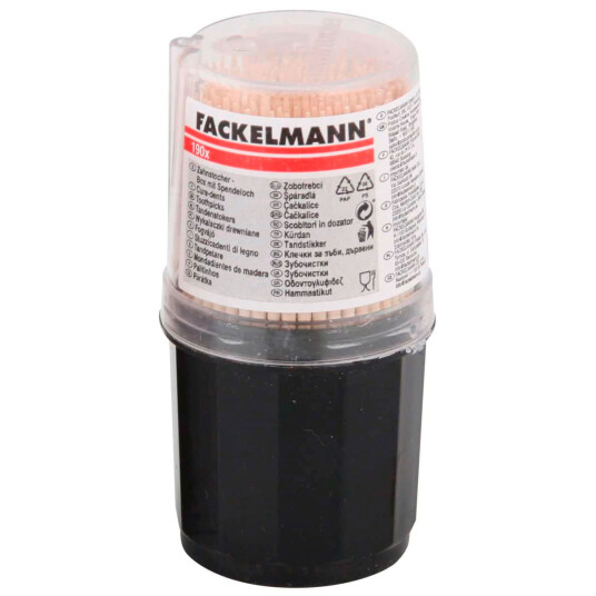 Tannpirkere Wood Fackelmann 190 stk. Dispenser SVART Tannpirkere Wood Fackelmann 190 stk. Dispenser SVART
