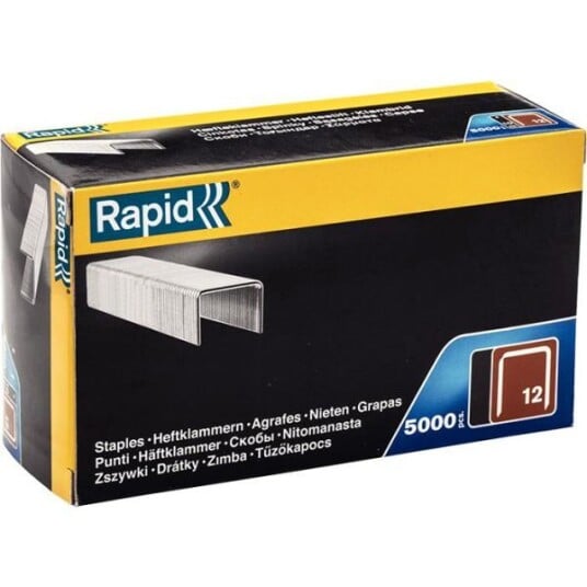 Rapid Nr 12 Bredtrådstift 16 mm, 5000-pakning