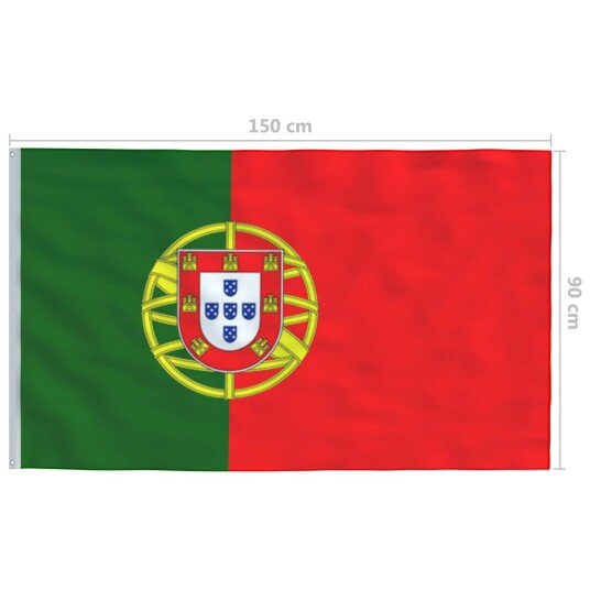 vidaXL Portugisisk flagg 90x150 cm