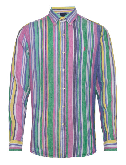 Polo Ralph Lauren Custom Fit Striped Linen Shirt - Multi/patterned - M