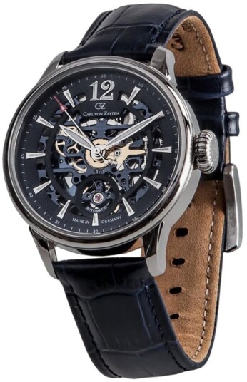 Carl von Zeyten Herreklokke CVZ0051BL Enz Blå/Lær Ø40 mm Carl von Zeyten Herreklokke CVZ0051BL Enz Blå/Lær Ø40 mm