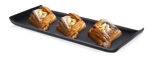 Hit Keramisk snacksplate sort 34,5x13,5x3 cm