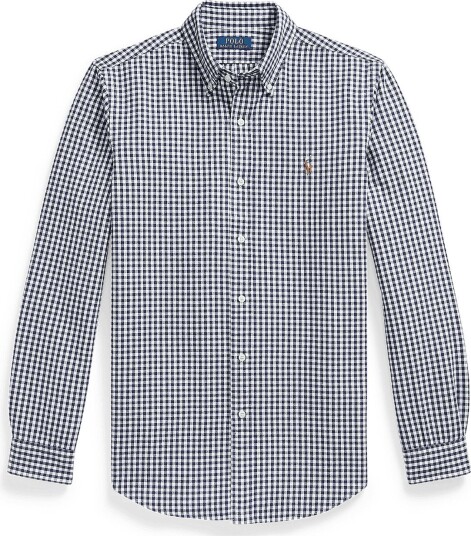 Polo Ralph Lauren Custom Fit Gingham Oxford Shirt 7523A WHITE SPRIN XS