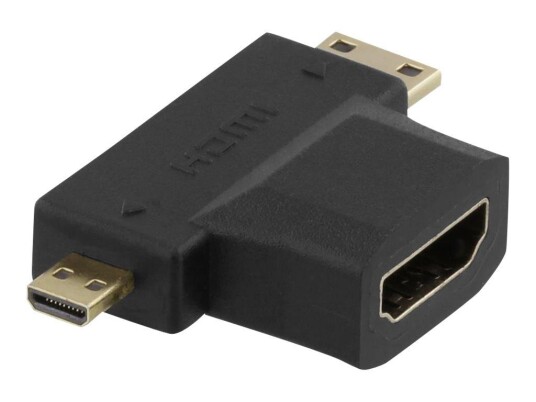 Deltaco HDMI-adapter Sort - HDMI til Mini HDMI og Micro HDMI