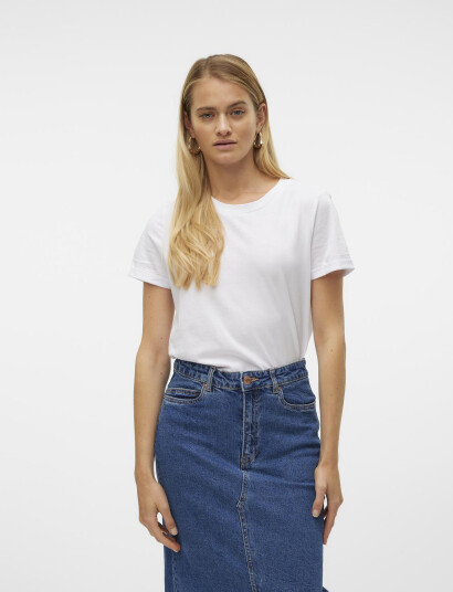 Vero Moda Vmpaula S/S T-Shirt - White - XS