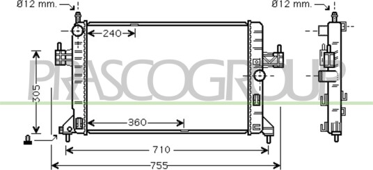 PRASCO OP030R006 Radiator motorkjøling