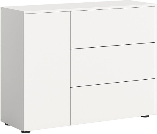 Loft skjenk 3 skuffer 1 dør hvit.