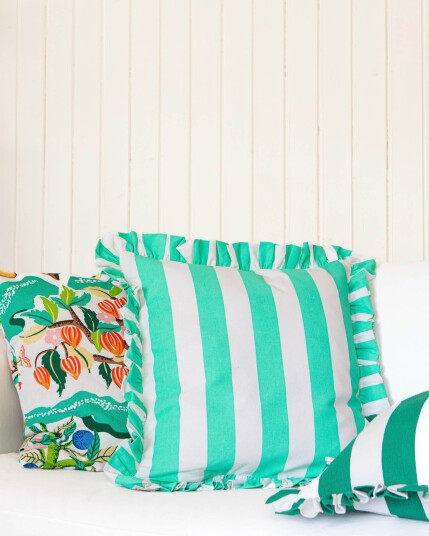 Ruffle Stripes putetrekk sage Ruffle Stripes putetrekk sage