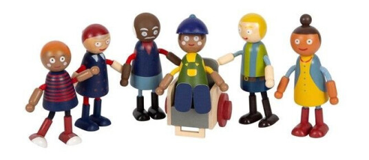 Small Foot Wooden Dollhouse Family with Wheelchair 6pcs.