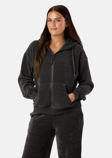 Swedemount Chenille Lounge Full Zip Hoodie W Charcoal 46 Hoodies