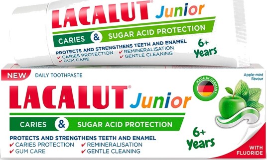 Xylitol Barnetannkrem LACALUT Junior Caries Acid Sugar Protection /+ 55 ml