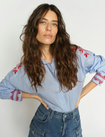 MOS MOSH Mmosmo Stripey Shirt   Blue   L