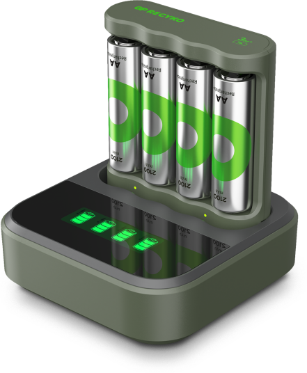 GP Everyday Batterilader B441 med D451 og 4xAA 2100mAh