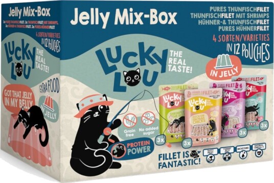 Lucky Lou Våtfôr Extra Food Blandet Pakke I Gelé 12 X 70 G