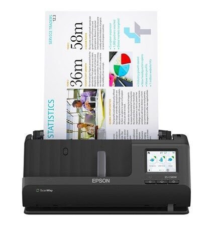 Epson ES-C380W Dupleks A4 Arkmatet Skanner 600 DPI Sort Wi-Fi