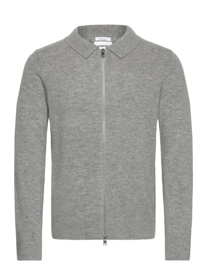 Lindbergh Lambswool L/S Cardigan With 2-Way Z - Grey - XXL