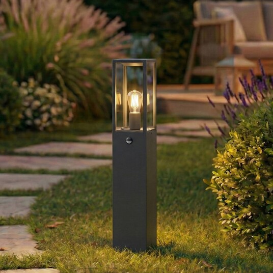 Utelampe Lindby Peldar dimmbar Svart Terrasse Aluminium Moderne 15.5 80 Svart