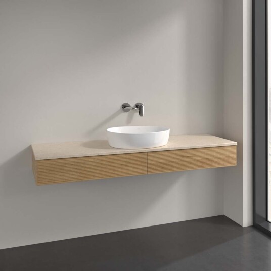 Villeroy & Boch Antao Servantskap med 2 skuffer 160x50x19 cm m/lys Eik/Crème Villeroy & Boch Antao Servantskap med 2 skuffer 160x50x19 cm m/lys Eik/Crème
