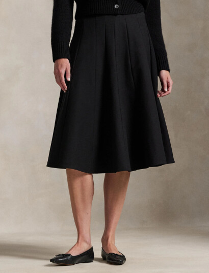 Polo Ralph Lauren Gabardine A-Line Skirt - Black - 32 Polo Ralph Lauren Gabardine A-Line Skirt - Black - 32