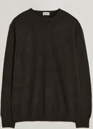 Morgano Wool/Cashmere Crewneck Dark Brown