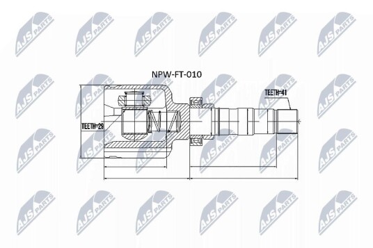 Nty Drivknute drivaksel NTY NPW FT 010