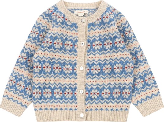 Konges Sløjd Cardigan   Ull/Polamid   Billy   Blue Multi   Konges Sløjd   2 år (92)   Cardigan Beige Blå Lyseblå Rød
