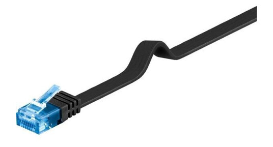 Goobay CAT 6A flat patchkabel U/UTP 2m - Svart Goobay CAT 6A flat patchkabel U/UTP 2m - Svart