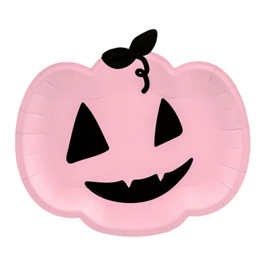 PartyDeco Papptallerkener Rosa Gresskar Halloween - 6-pakning PartyDeco Papptallerkener Rosa Gresskar Halloween - 6-pakning