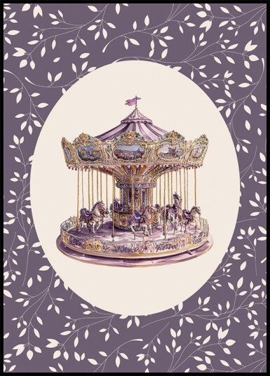 Carousel Vintage Merry-Go-Round Plakat Plakat / 21x30cm