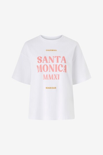 pieces   T skjorte pcClaude SS Printed T shirt Jrs BC   Hvit