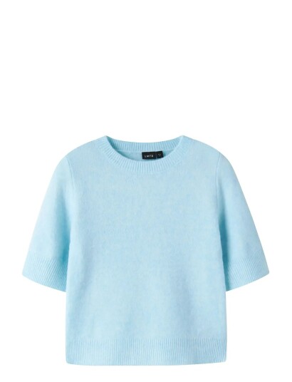 LMTD Nlfbynt Ss Short Knit Blue 170 176