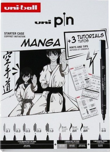 Uni Pin Manga Collection Box - Gaveæske Med Øvelser ( Indeholder 8X Uni Pin + 1 Pencil 0,5Mm) Uni Pin Manga Collection Box - Gaveæske Med Øvelser ( Indeholder 8X Uni Pin + 1 Pencil 0,5Mm)