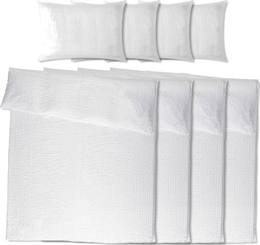 PULSIVA Storpakk sengesett Madisson i krepp; 140x200 cm BxL 70x90 cm LxB; Hvit; 4 Sett / Forpakning