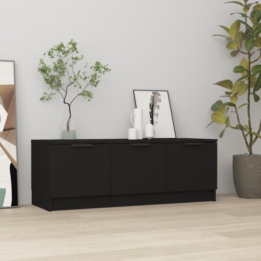 vidaXL TV-benk svart 102x35x36,5 cm konstruert tre