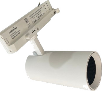 Ledlife 30W 3 faset dimbar RA90 skinnespot   Justerbar lysstyrke hvit inkl. bikubegitter   Dimbar : Dimmer innebygd Kulør : Varm Spredning : 38°