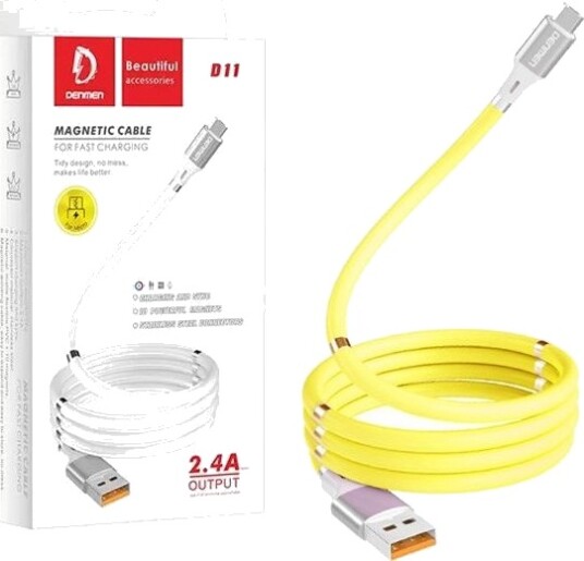 Usb-Kabel Denmen Usb-A Til Usb-C 1 M Gul Usb-Kabel Denmen Usb-A Til Usb-C 1 M Gul