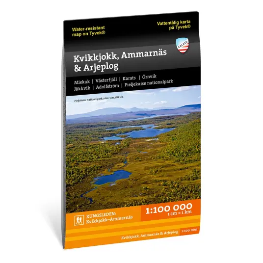 Calazo förlag Kvikkjokk, Ammarnäs & Arjeplog 1:100.000 OneSize, NoColour
