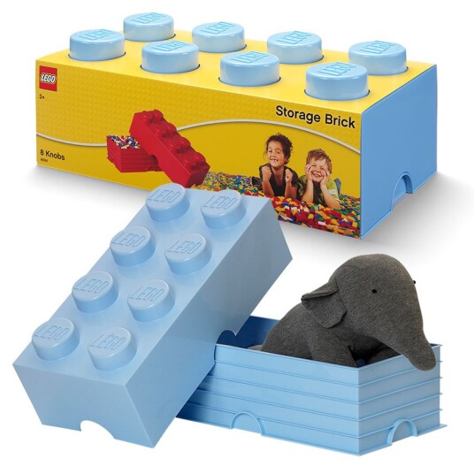 LEGO Storage Brick 8 oppbevaringsboks med lokk 50 x 25 cm light royal blue LEGO Storage Brick 8 oppbevaringsboks med lokk 50 x 25 cm light royal blue