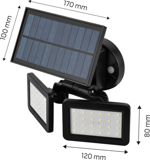 NEO Tools 99 092 LED solcellelampe 450 lm utendørs med bevegelsessensor