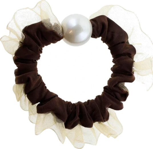 By Stær Ebba Hårelastik Ruffle Chocolate Brown Chocolate Brown