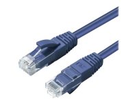MicroConnect - Koblingskabel - RJ-45 (hann) til RJ-45 (hann) - 1 m - 5 mm - UTP - CAT 6a - halogenfri, innendørs, formstøpt, rund, uten hindringer - blå