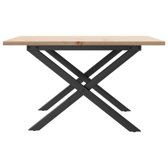 Salongbord X-ramme 60x60x40 cm heltre furu og støpejern 3282682