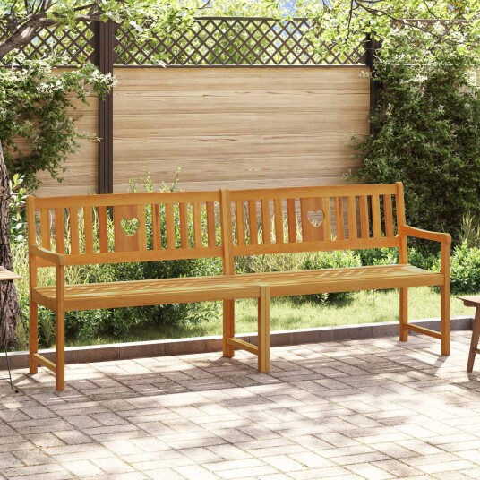 Utendørs benk Naturlig 220 x 55,5 x 90 cm Solid akasietre