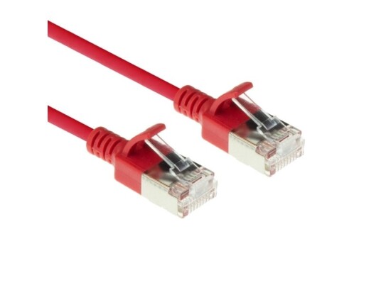 Act Red 0.15 Meter Lszh U/Ftp Cat6a Datacenter Slimline Patch Cable Snagless With Rj45 Connectors (Dc7530)
