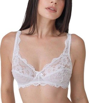 sassa BH Classic Lace Soft Bra Hvit polyamid D 85 Dame
