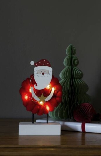 TrendCollection Morsom Siluett Nisse Med 6 Ledlys I Tre Og Bomull