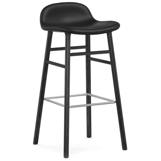 Normann Copenhagen Form Barstol 75 cm Svart Skinn / Svart Eik